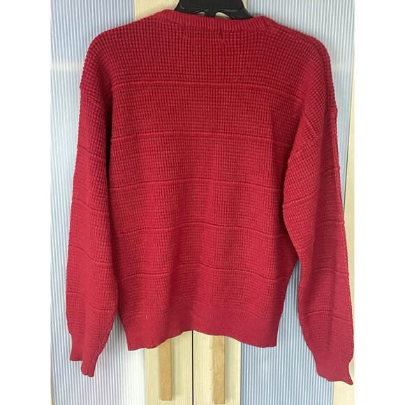 Vintage Women’s Holiday Pullover Sweater Sz M Red Preppy Unisex Christmas Casual - Picture 4 of 5